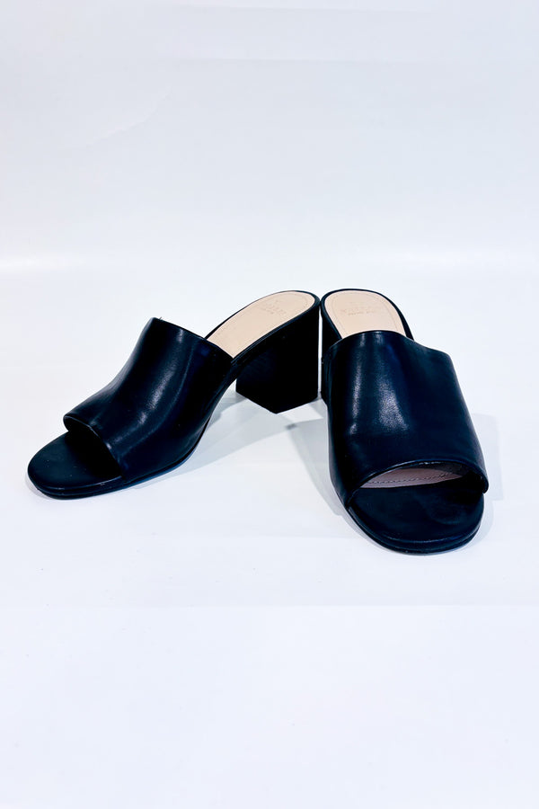 Sandales mules noires à talon bloc* seconde main - Yellow- La Penderie du Paradis