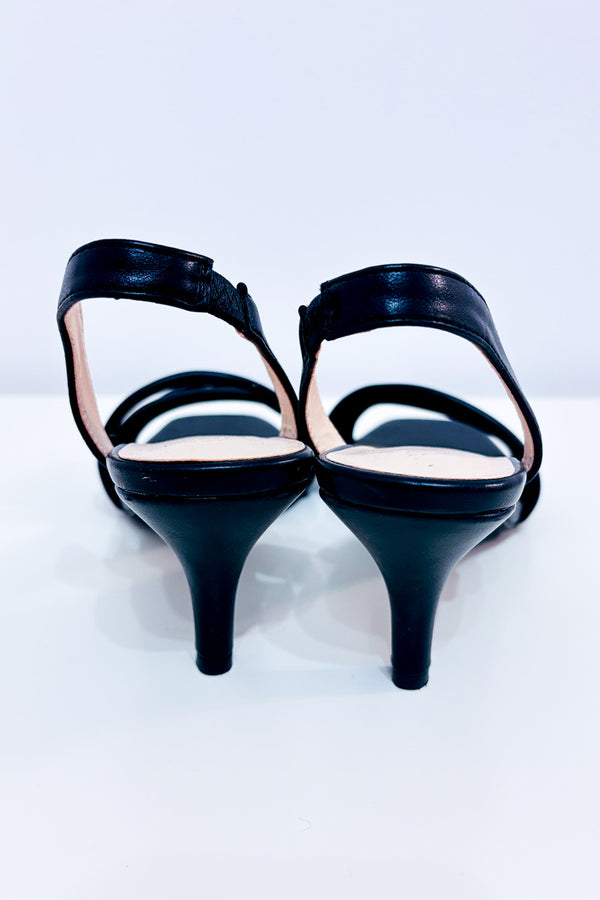 Sandales slingback noires* seconde main - Halston- La Penderie du Paradis
