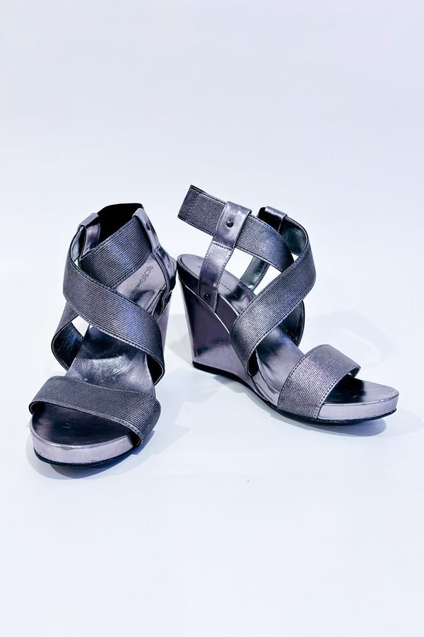 Sandales argent (7.5)-BCBG Maxazria-La Penderie du Paradis 🕊