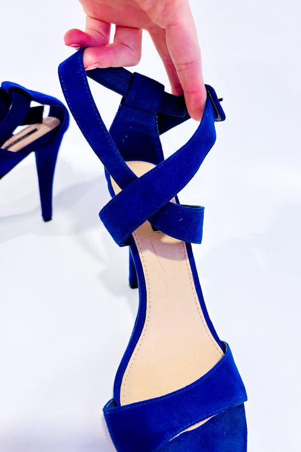 Sandales bleues en suède talon haut (6.5)-Forever21-La Penderie du Paradis 🕊