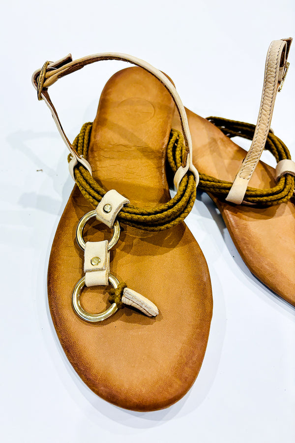 Sandales brunes en cuir (9) -- La Penderie du Paradis ?