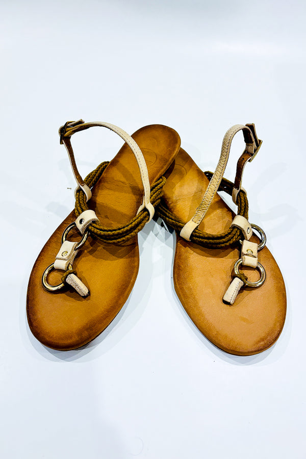 Sandales brunes en cuir (9) -- La Penderie du Paradis ?