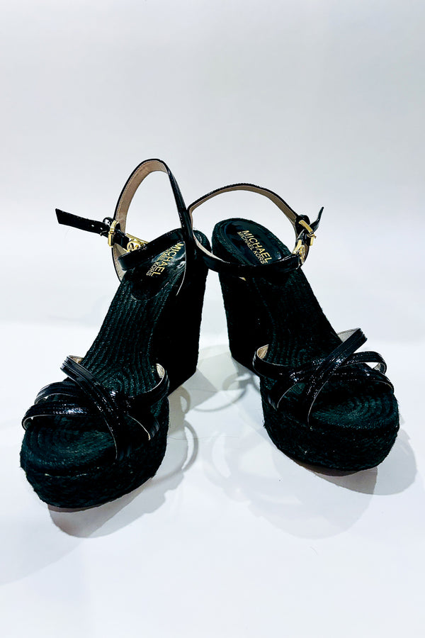 Sandales noires avec talon compensé (6.5) - Michael Kors - La Penderie du Paradis ?