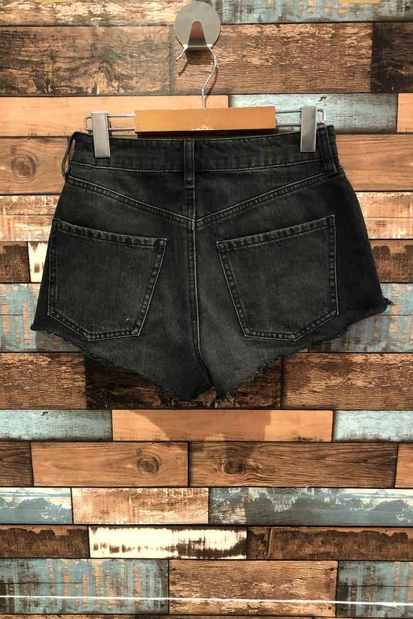 Short en jeans noir taille haute (xs) seconde main Dynamite