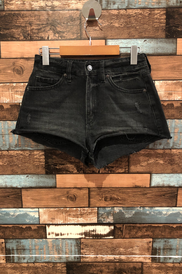 Short en jeans noir taille haute (xs) seconde main Dynamite