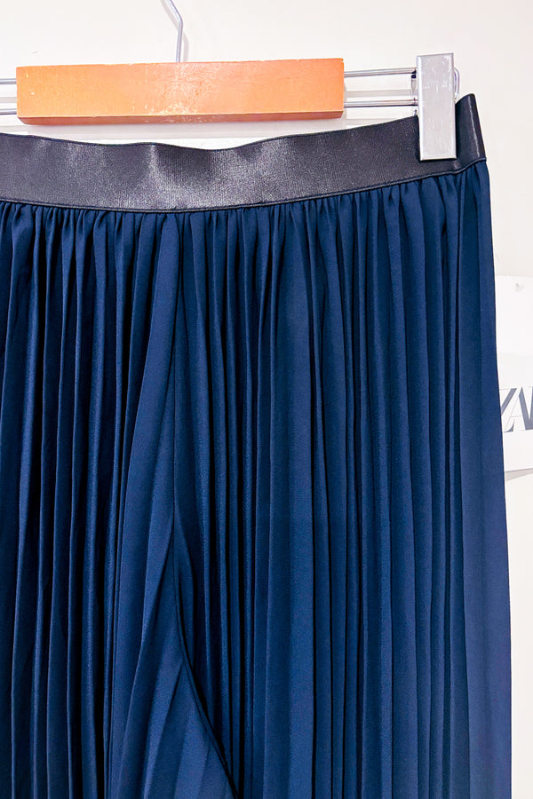 Pantalon ample plissé marine (s)-Zara-La Penderie du Paradis 🕊