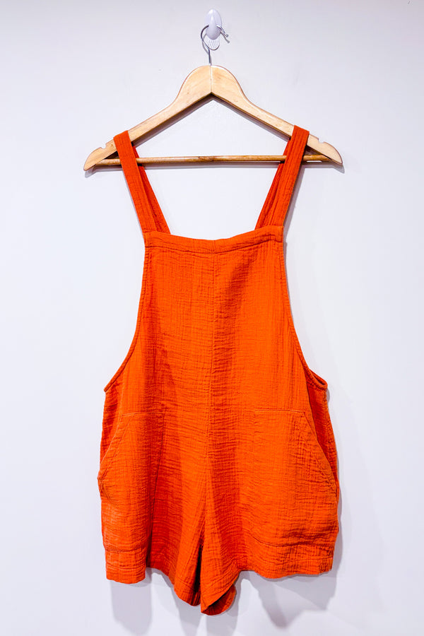 Salopette orange en coton gaufré (l)-Bilabong-La Penderie du Paradis 🕊