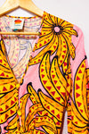 Romper rose et jaune en lin motif bananes (s)*-Farm Rio-La Penderie du Paradis 🕊