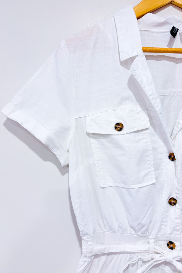 Romper blanc en coton seconde main - H&M- La Penderie du Paradis