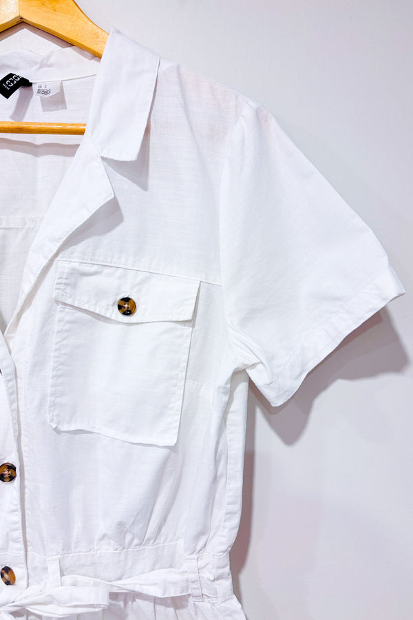 Romper blanc en coton seconde main - H&M- La Penderie du Paradis