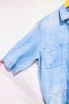 Romper bleu pâle effet chambray coton et lin * seconde main - GAP- La Penderie du Paradis