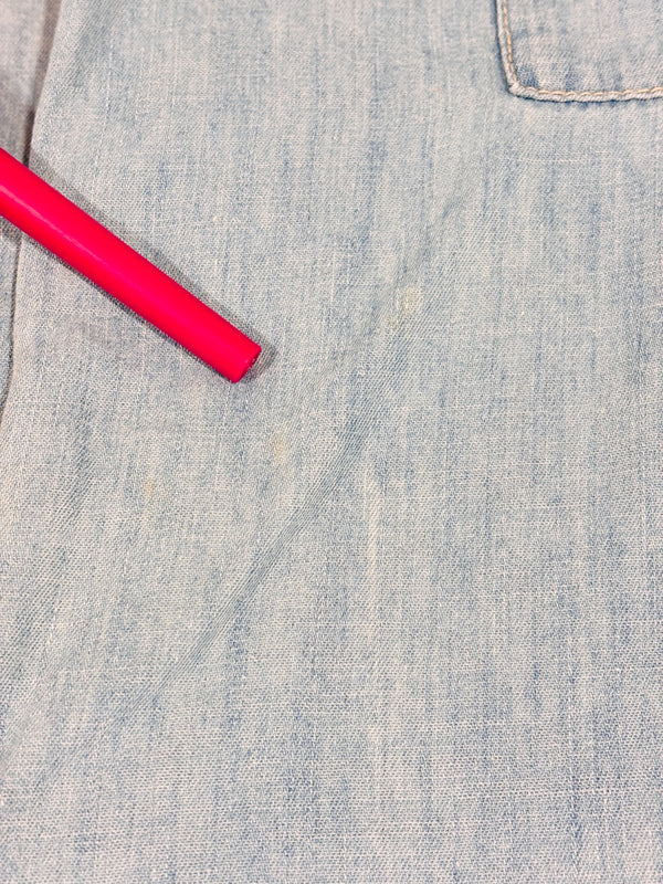 Romper bleu pâle effet chambray coton et lin * seconde main - GAP- La Penderie du Paradis