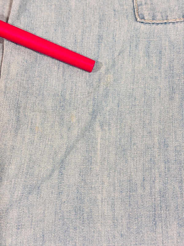 Romper bleu pâle effet chambray coton et lin * seconde main - GAP- La Penderie du Paradis