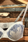 Soutien-gorge bleu avec dentelle fleurie (38C) seconde main La Vie En Rose