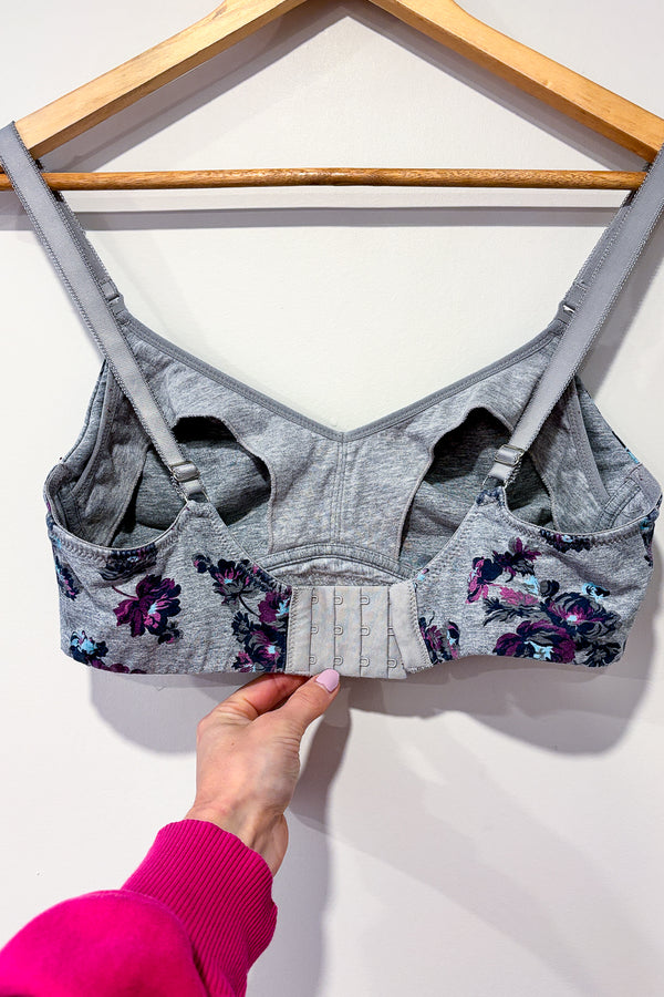 Soutien-gorge d'allaitement gris fleuri (36D) - Maternité seconde main Thyme