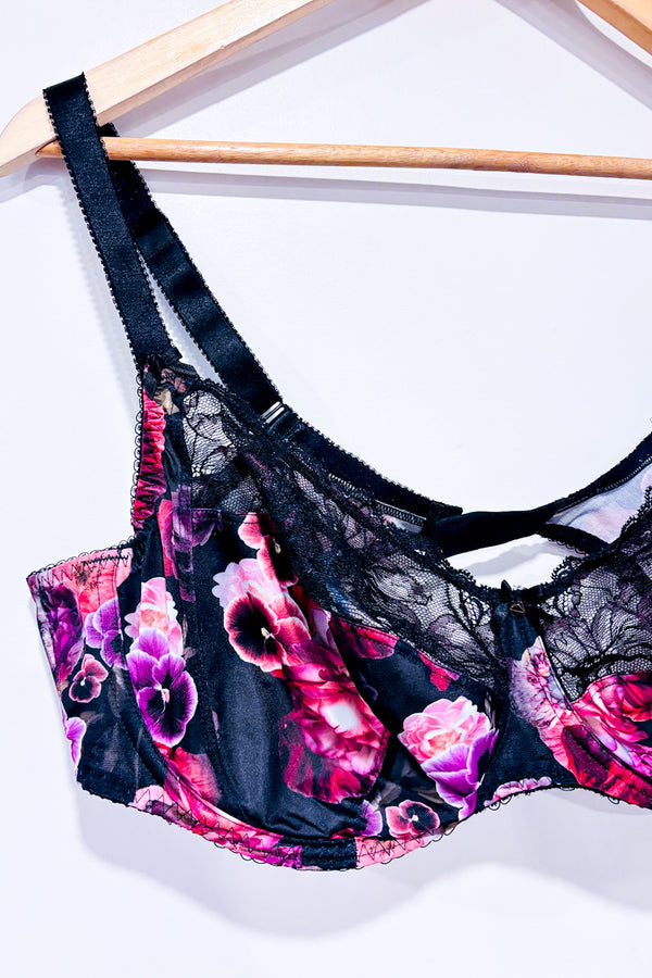 Soutien-gorge noir fleuri (40DDD)-Fantaisie-La Penderie du Paradis 🕊