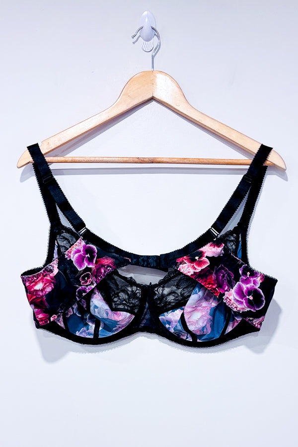 Soutien-gorge noir fleuri (40DDD)-Fantaisie-La Penderie du Paradis 🕊