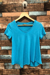 T-shirt basic bleu asymétrique (xs) seconde main Lilla P
