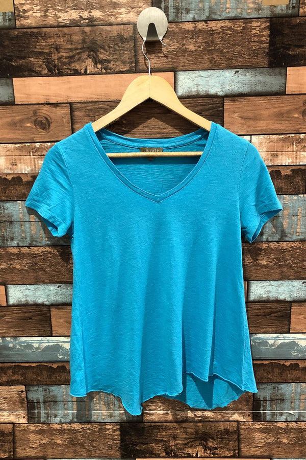 T-shirt basic bleu asymétrique (xs) seconde main Lilla P
