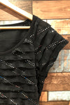 T-shirt noir froufrous et paillettes (l) seconde main Grenier
