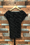 T-shirt noir froufrous et paillettes (l) seconde main Grenier