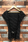 T-shirt noir froufrous et paillettes (l) seconde main Grenier