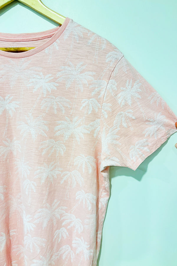 T-shirt rose avec palmiers (l) - Homme - Urban Heritage - La Penderie du Paradis ?