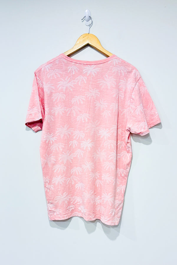 T-shirt rose avec palmiers (l) - Homme - Urban Heritage - La Penderie du Paradis ?