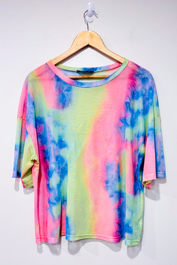 T-shirt transparent en maille multicolore (l)-SHEIN-La Penderie du Paradis 🕊