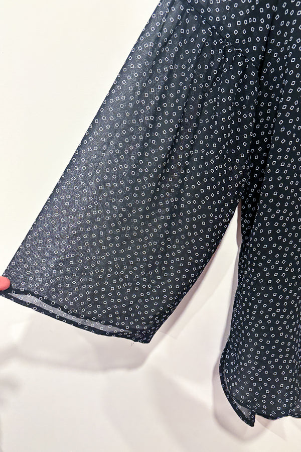 Tunique fluide noire motif losanges (m) seconde main Reitmans