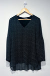 Tunique fluide noire motif losanges (m) seconde main Reitmans