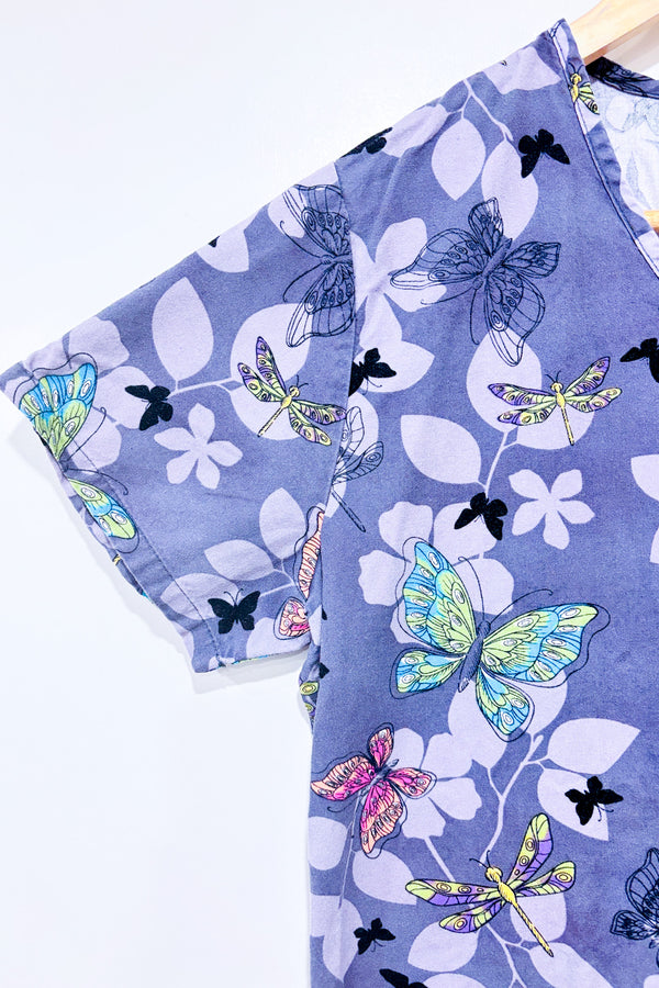 Uniforme médical gris avec papillons multicolores (xs)-Scrubs-La Penderie du Paradis 🕊