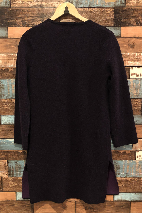 Veste mauve longue et ouverte (s) seconde main Spanner