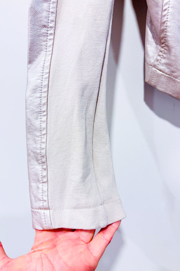 Veste ouverte champagne faux cuir (xs)-Colori-La Penderie du Paradis 🕊