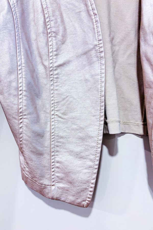 Veste ouverte champagne faux cuir (xs)-Colori-La Penderie du Paradis 🕊