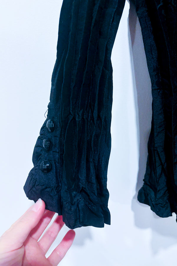 Veste plissée noire à boutons (m) -- La Penderie du Paradis ?