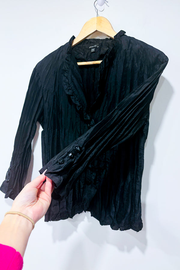 Veste plissée noire à boutons (m) -- La Penderie du Paradis ?