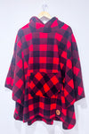 Poncho en flanelle rouge à carreaux (o/s)-Arseno-La Penderie du Paradis 🕊