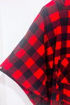 Poncho en flanelle rouge à carreaux (o/s)-Arseno-La Penderie du Paradis 🕊