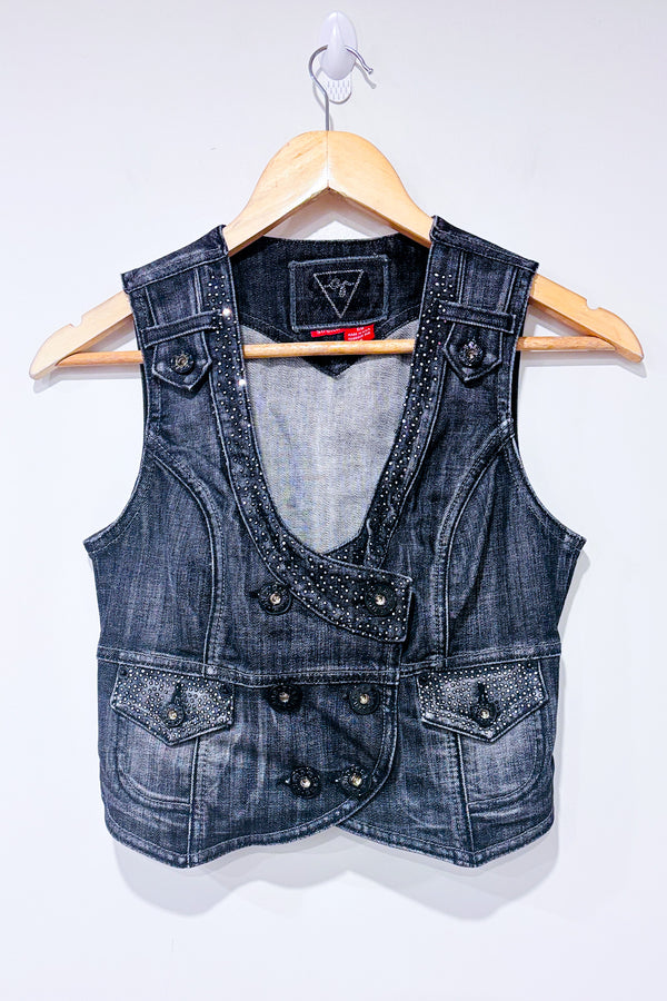 Débardeur noir en jeans (s)-Guess-La Penderie du Paradis 🕊