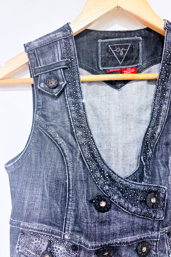 Débardeur noir en jeans (s)-Guess-La Penderie du Paradis 🕊