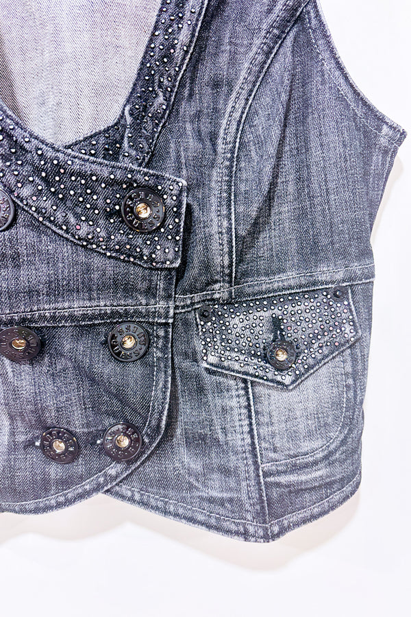 Débardeur noir en jeans (s)-Guess-La Penderie du Paradis 🕊