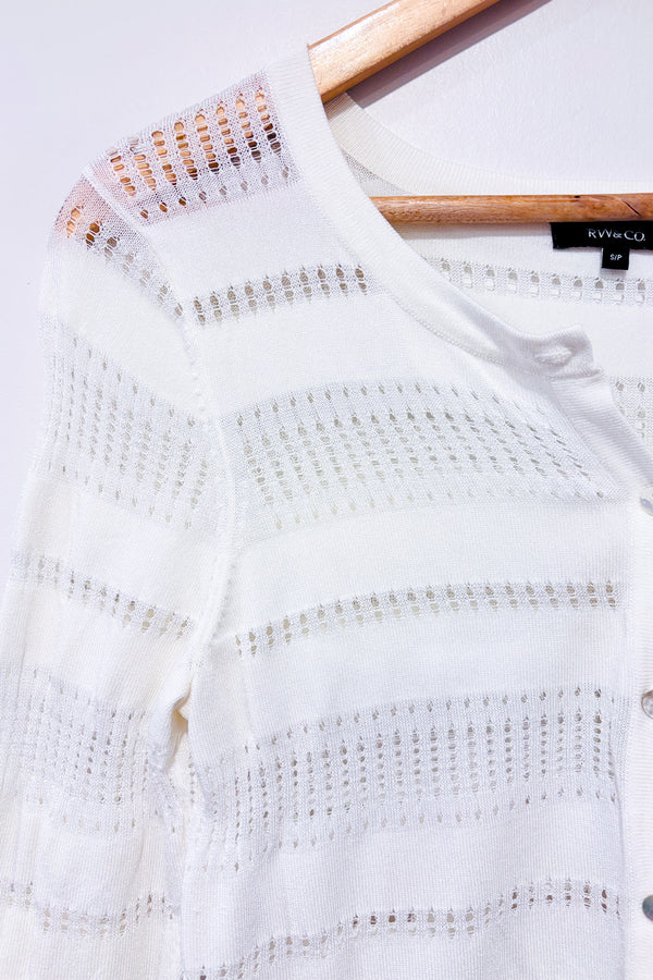Cardigan blanc en maille (s)*-RW&CO.-La Penderie du Paradis 🕊