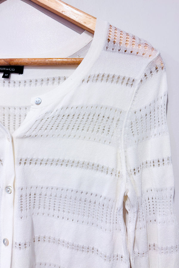 Cardigan blanc en maille (s)*-RW&CO.-La Penderie du Paradis 🕊