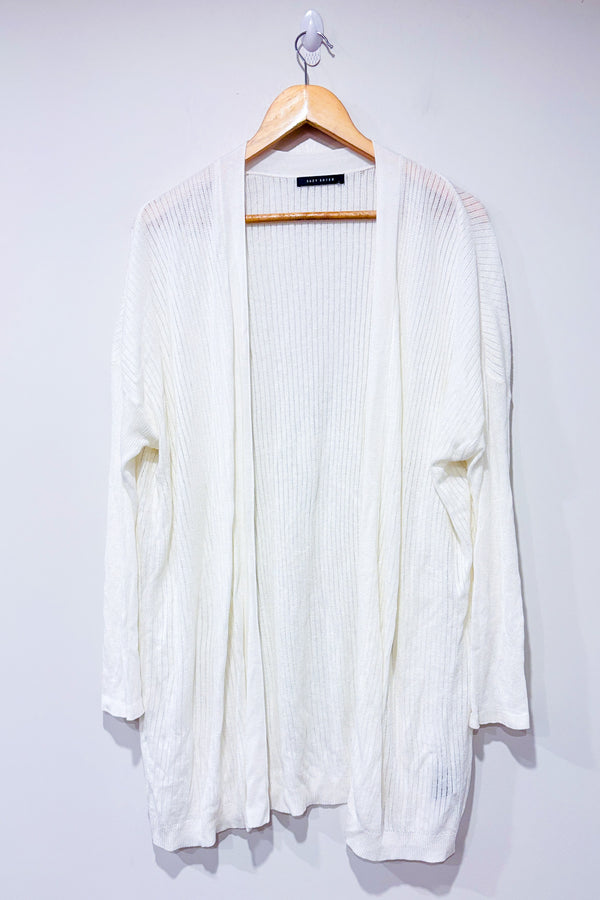 Cardigan ouvert blanc en maille (xl)-Suzy Shier-La Penderie du Paradis 🕊