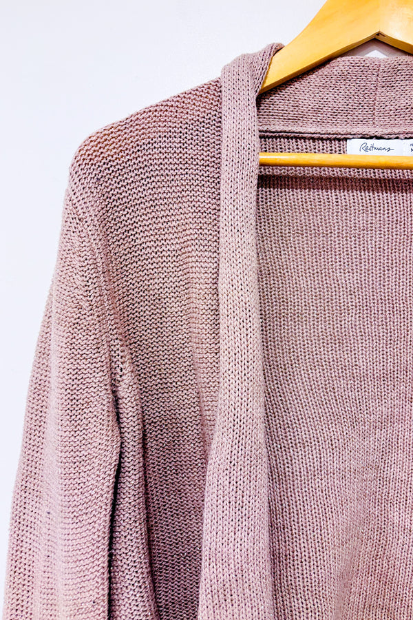 Cardigan ouvert en maille mauve scintillant (m)-Reitmans-La Penderie du Paradis 🕊
