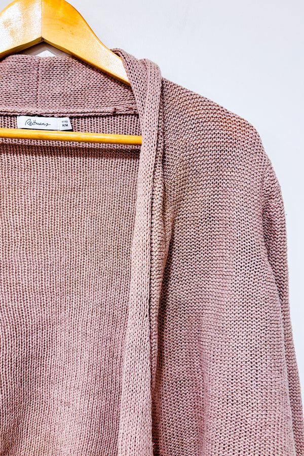 Cardigan ouvert en maille mauve scintillant (m)-Reitmans-La Penderie du Paradis 🕊