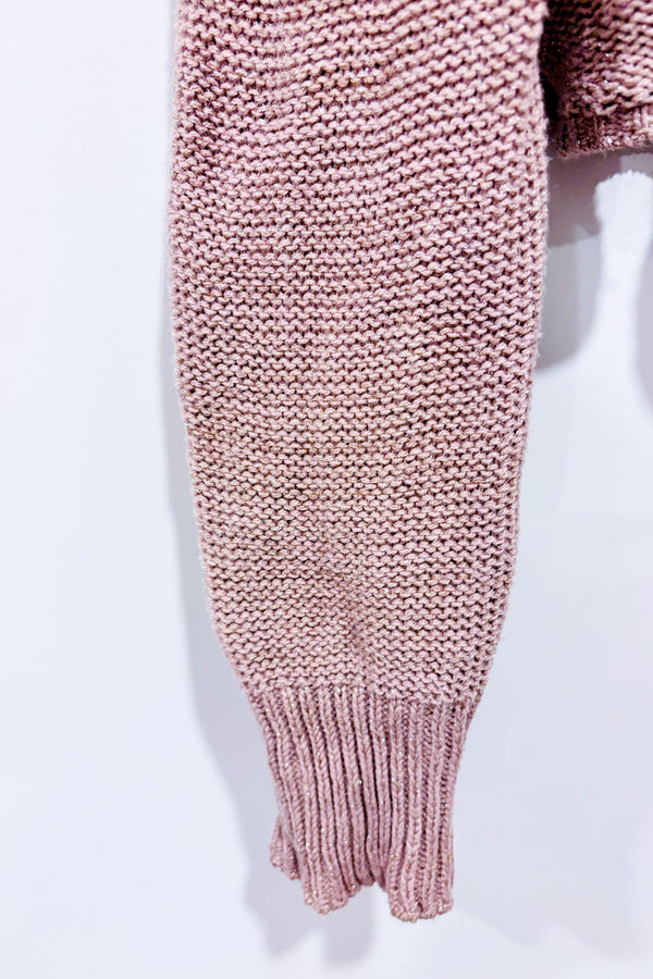 Cardigan ouvert en maille mauve scintillant (m)-Reitmans-La Penderie du Paradis 🕊
