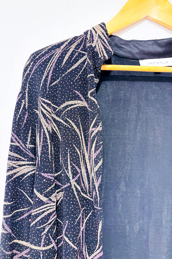 Cardigan ouvert noire et mauve scintillant (1X)*-Laura-La Penderie du Paradis 🕊