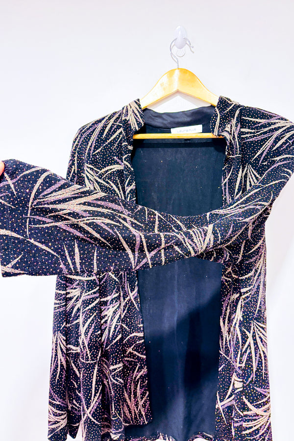 Cardigan ouvert noire et mauve scintillant (1X)*-Laura-La Penderie du Paradis 🕊